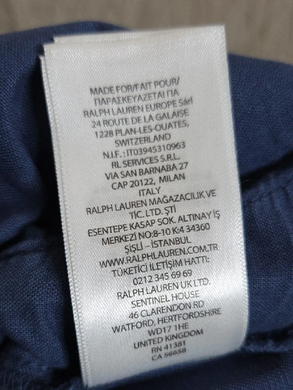Polo by Ralph Lauren Indigo Flat-Front‎ Cotton Shorts